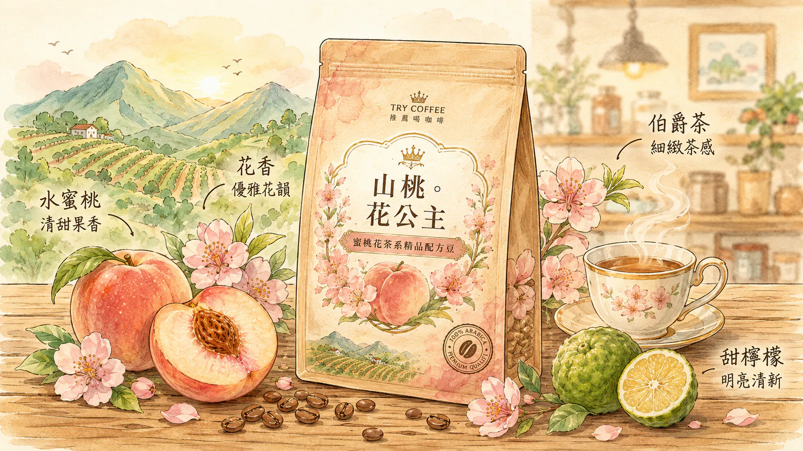 山桃花。公主